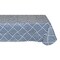 Contemporary Home Living Grid Panel Rectangular Vinyl Tablecloth - 84" - Nautical Blue and White